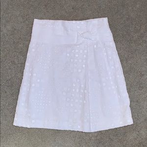 Elie Tahari White crotchet skirt